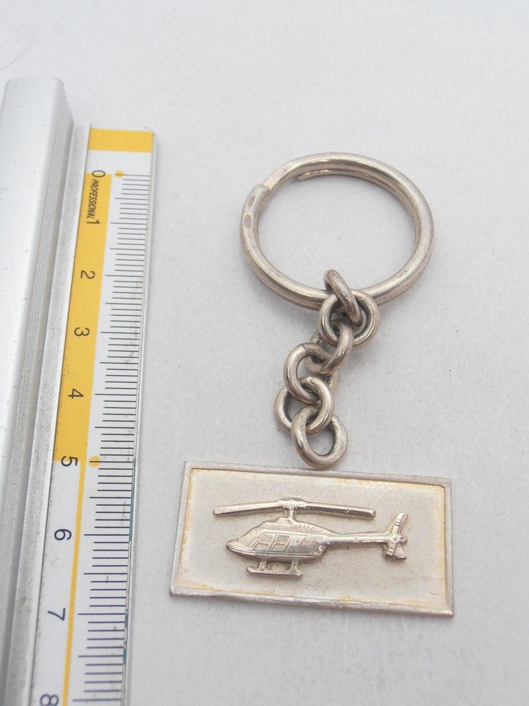 Helicopter: 925 Silver Keychain - Air Force - Pilot - Helicopter