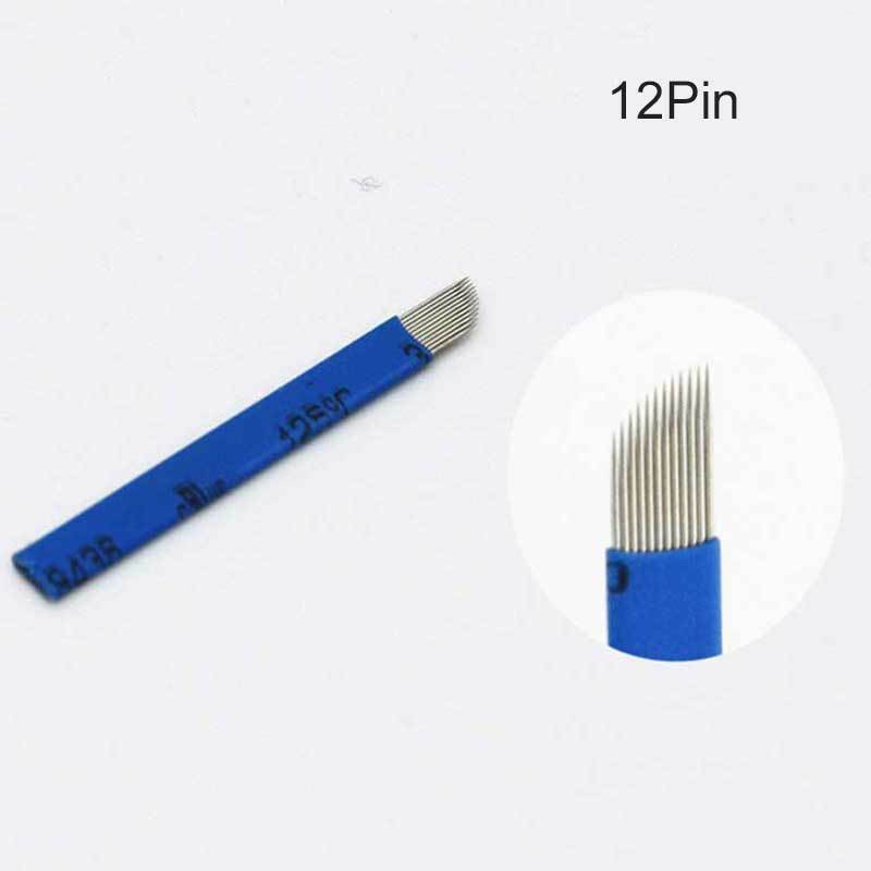 50× Microblading Needles Permanent Manual Makeup Embroidery Eyebrow Tattoo Blade