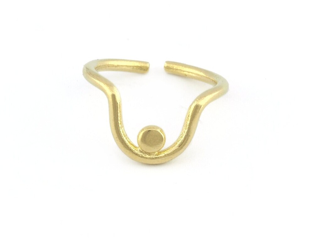 Boobs Ring Adjustable Medium Raw Brass-Antique silver-Shiny silver-gold 5222