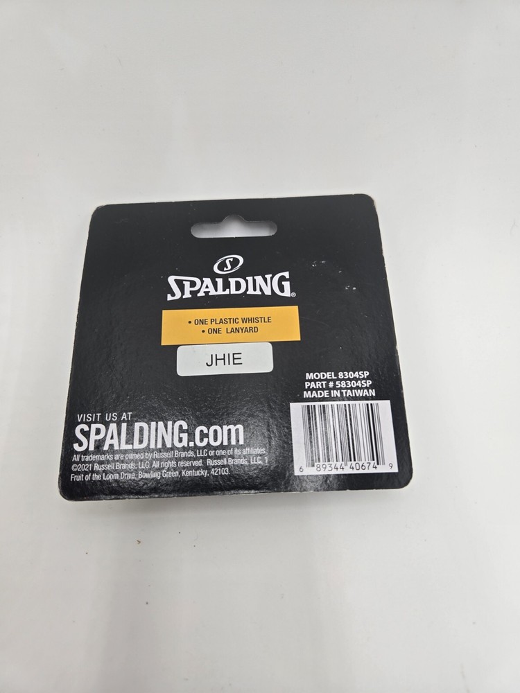 Spalding Plastic Whistle with Lanyard - Black