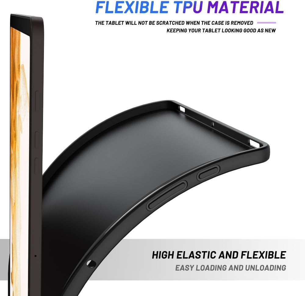 Black Soft and Thin Protective Case for 12.4 Inch Galaxy Tab S8 Plus