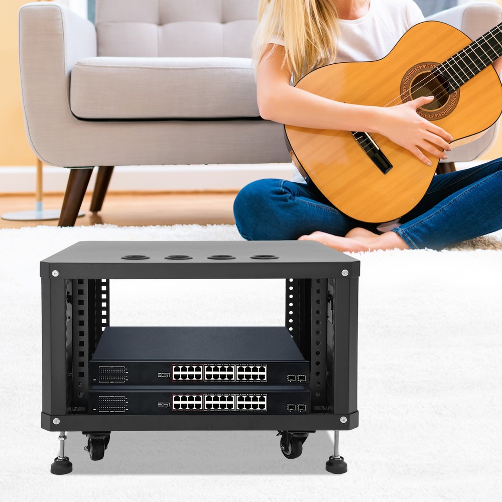 6U Audio Rack Stand Studio Rack Rectangle With Wheels Audio Rack Audio Holder