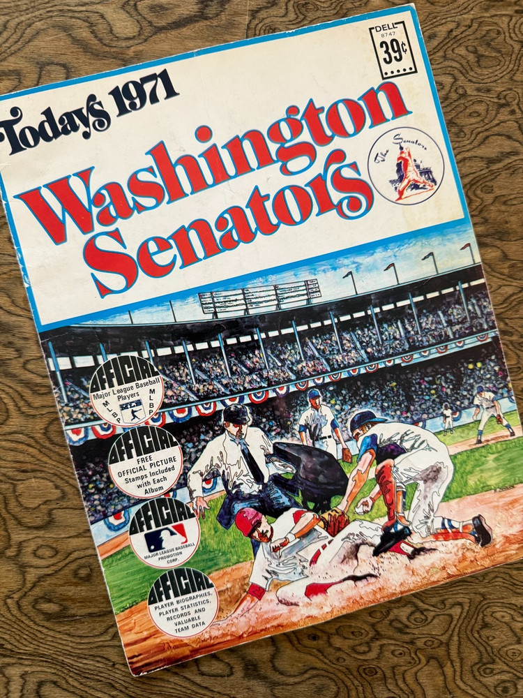 Washington Senators Official Baseball Program MLB 1971 w/Picture Stamps