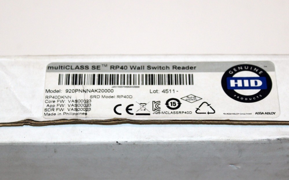 HID multiCLASS SE RP40 Wall Switch Smart Card Reader 920PNNNAK20000
