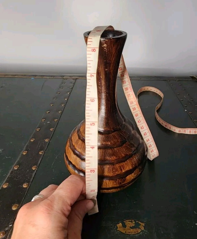 Vintage Original Handcrafted Large Wood Vase