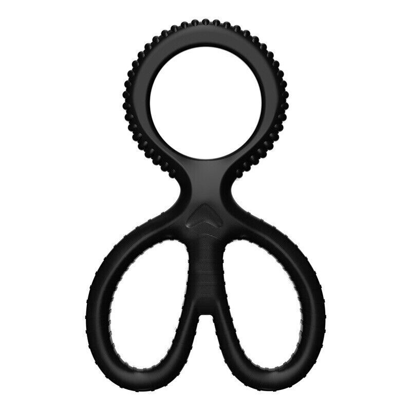 Ball Stretcher Enhancer Squeeze Scrotum Testicle Silicone Ring Delay-Ejaculation
