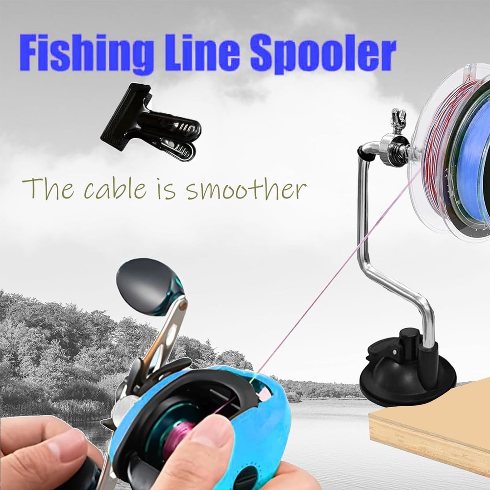 Portable Table Mount Line Spooler Adjustable for Spinning/Baitcasting Reels Pro