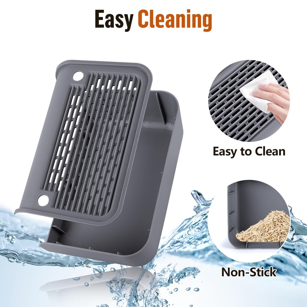 Bartuke Bartuke Cat Litter Box Step, Cat Litter Ramp Mat with Filter Function...