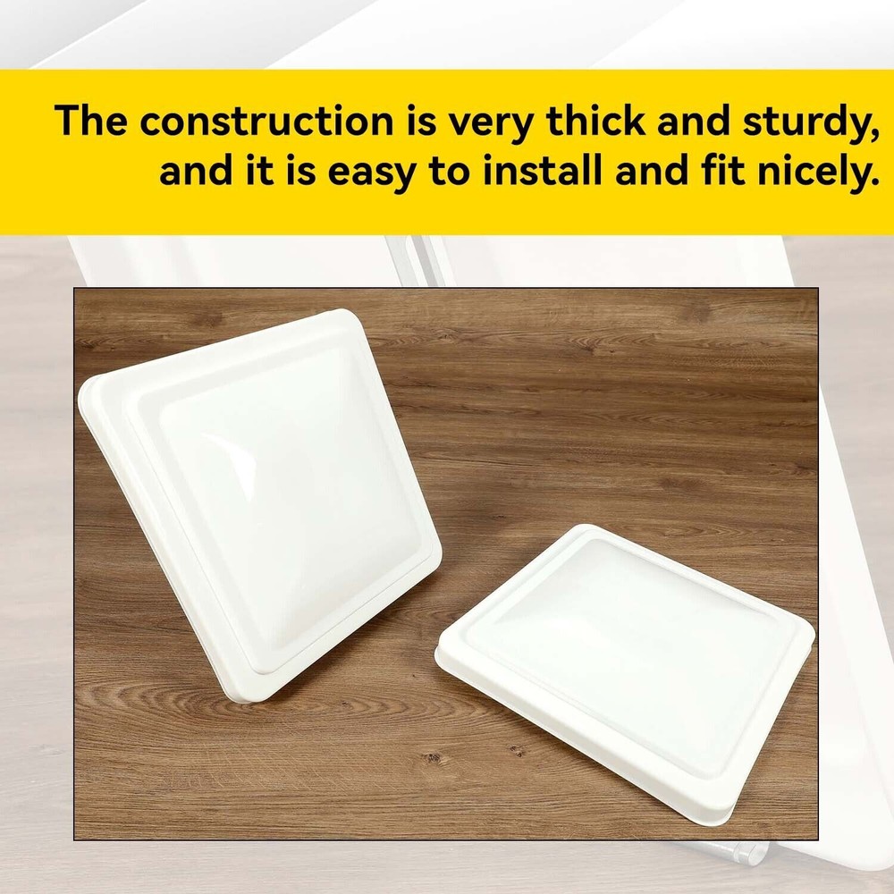 2 Pack RV Vent Covers Camper Roof Replacement Trailer Ventline White 14" x 14"