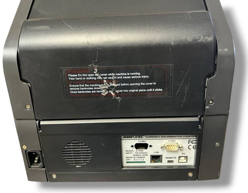 Amrotec X1000 Dollar Bill Counter - TESTED w/ POWER CORD (Broken Note Guide)