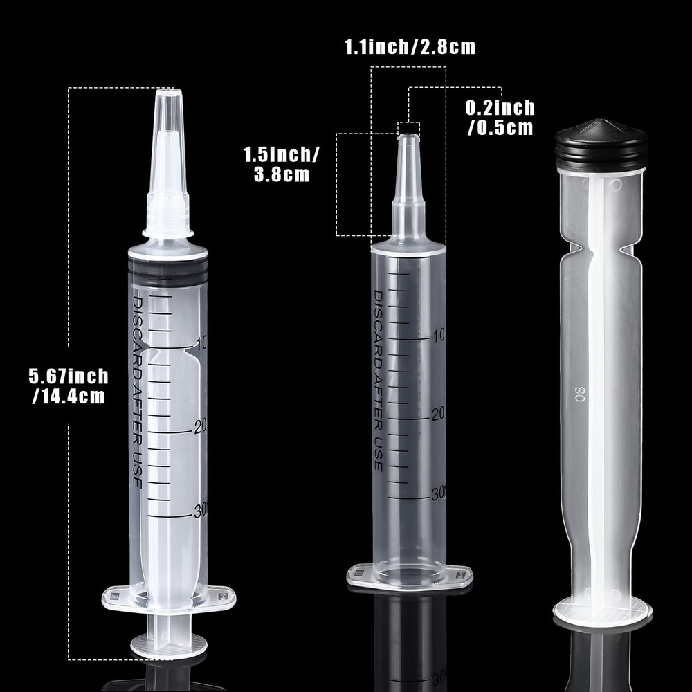 Frienda Large Plastic Syringe 4 Pack Measuring Syringe Tools Dispensing Mult...