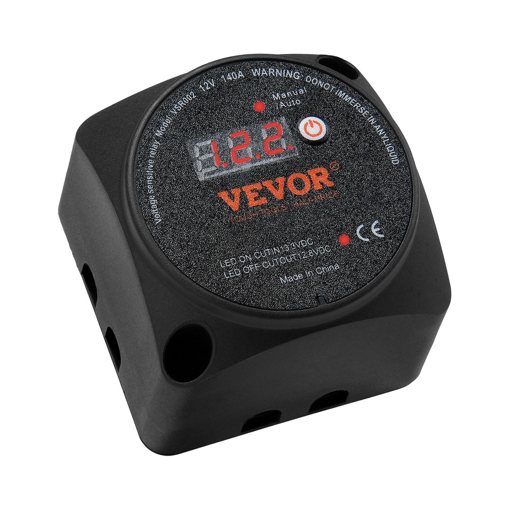 VEVOR Split Charge Relay Kit Voltage Sense Relay 12V 140A Dual Battery Isolator