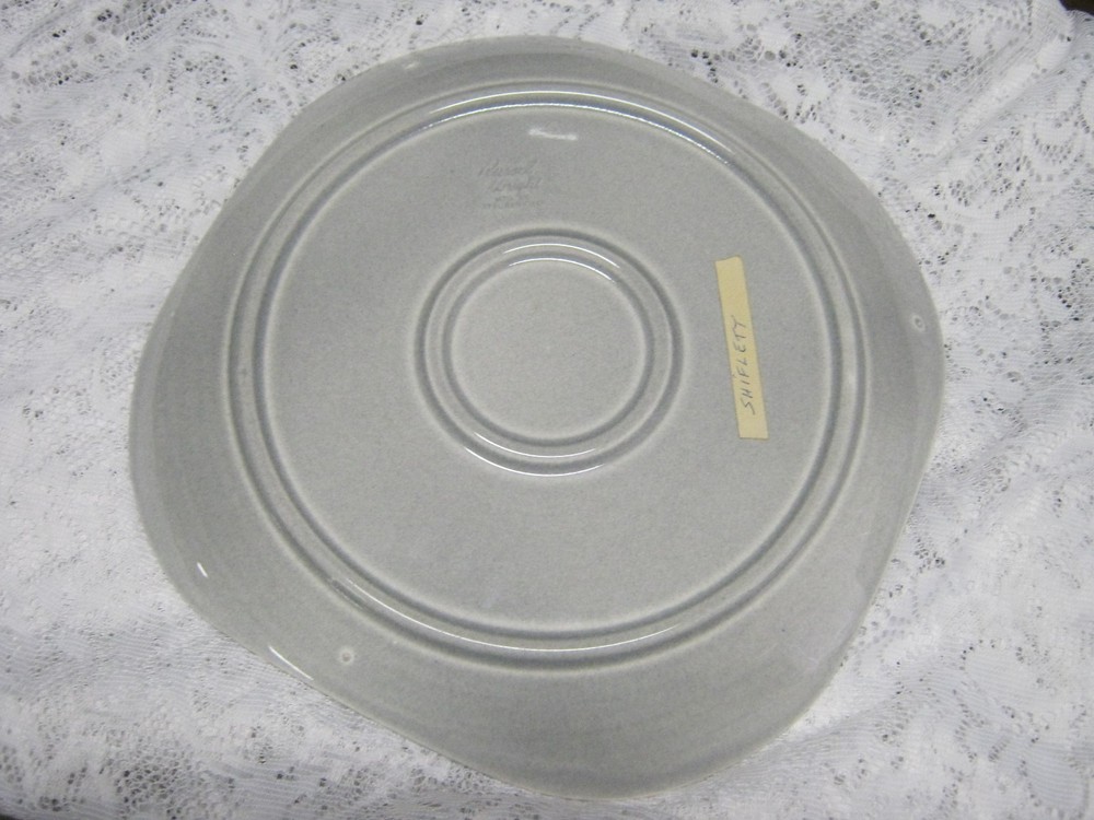 Russel Wright Mid Century Large Platter Unusual Shape Grey-White