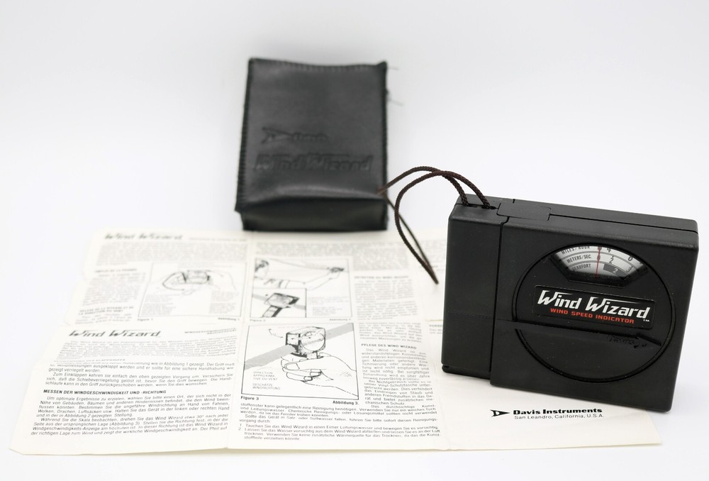 Davis Wind Wizard Wind Speed Indicator W/Case & Instructions Tested Good