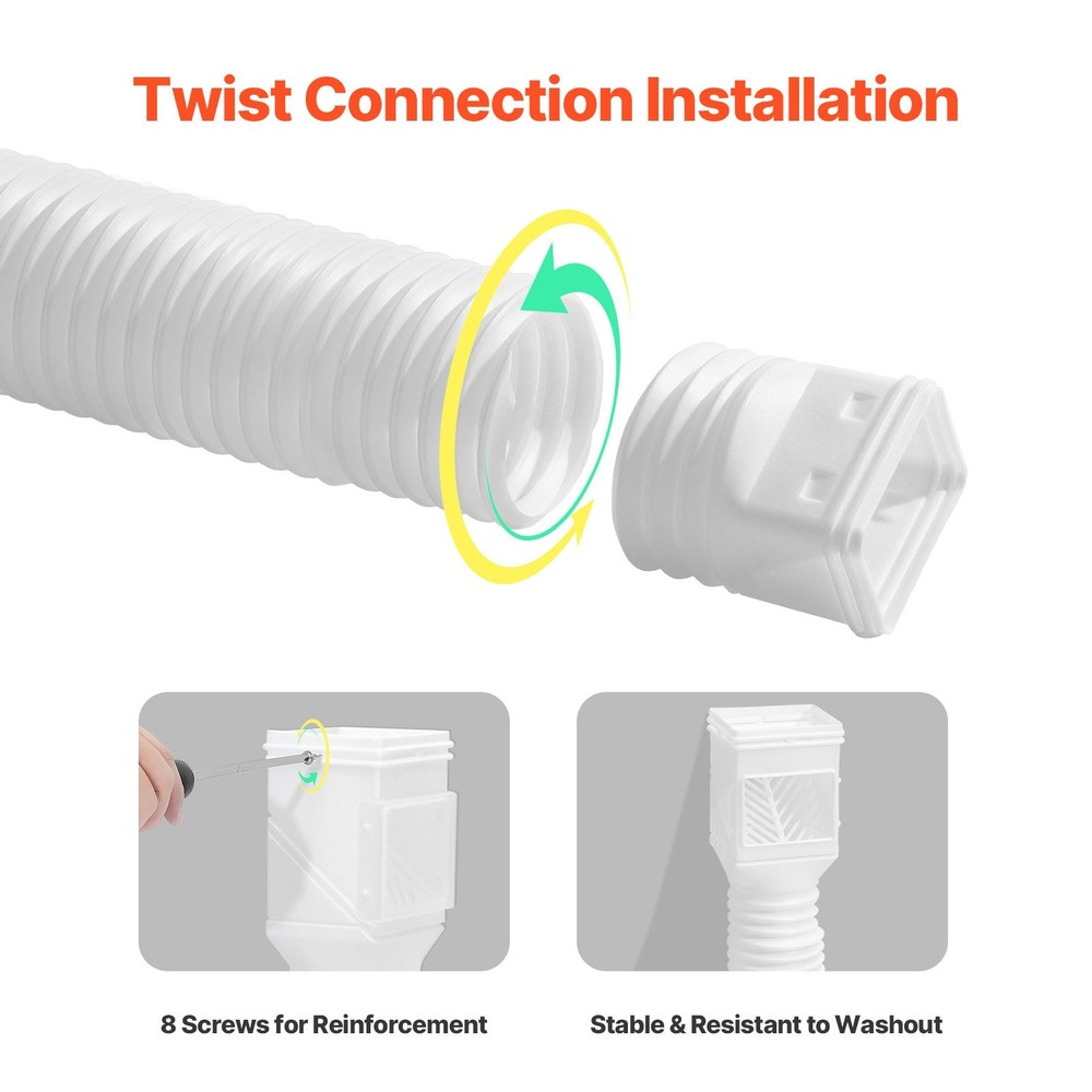 [New]Rain Gutter Downspout Extensions,2-Pack Flexible Downspout Extender,Down Sp