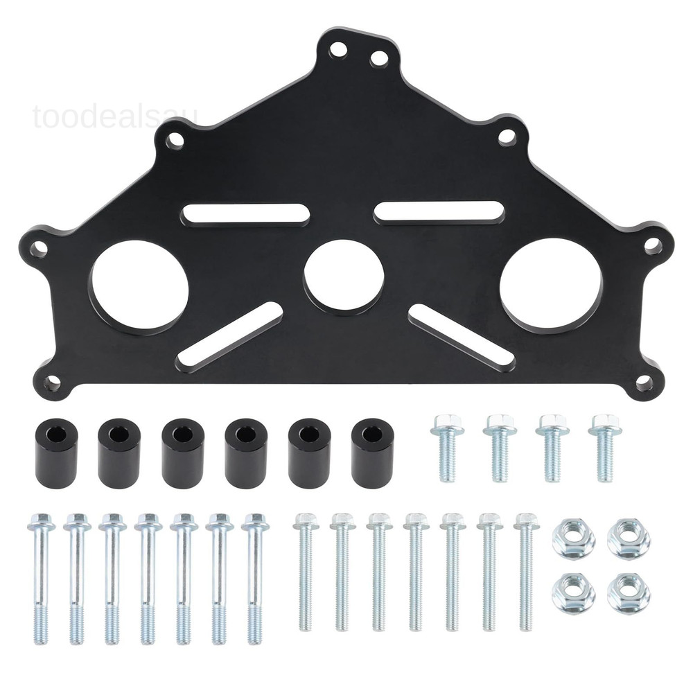 Engine Safe Stand Adapter Plate Compatible with Chevy Black, Black