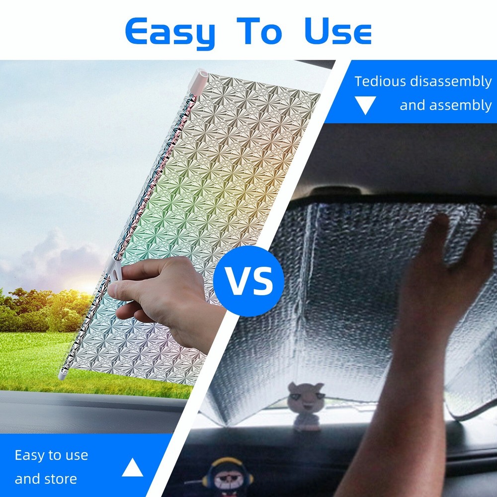 Retractable Auto Sun Shade Shield Front windows Roll Curtain Visor UV Protection