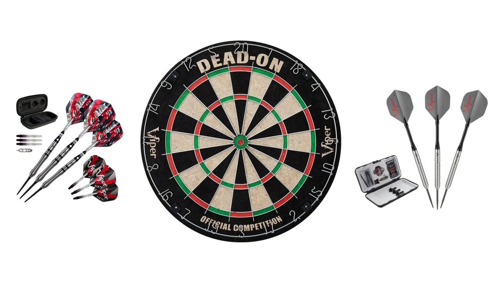 Bristle Dartboard + Blitz Tungsten Darts + V-Factor Dart Set