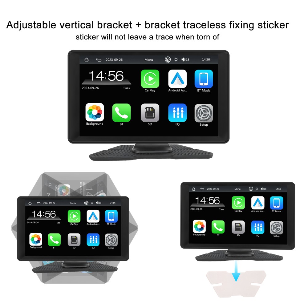 Wireless 9" Touch Screen Android Auto BT Portable HD Wireless Apple Carplay