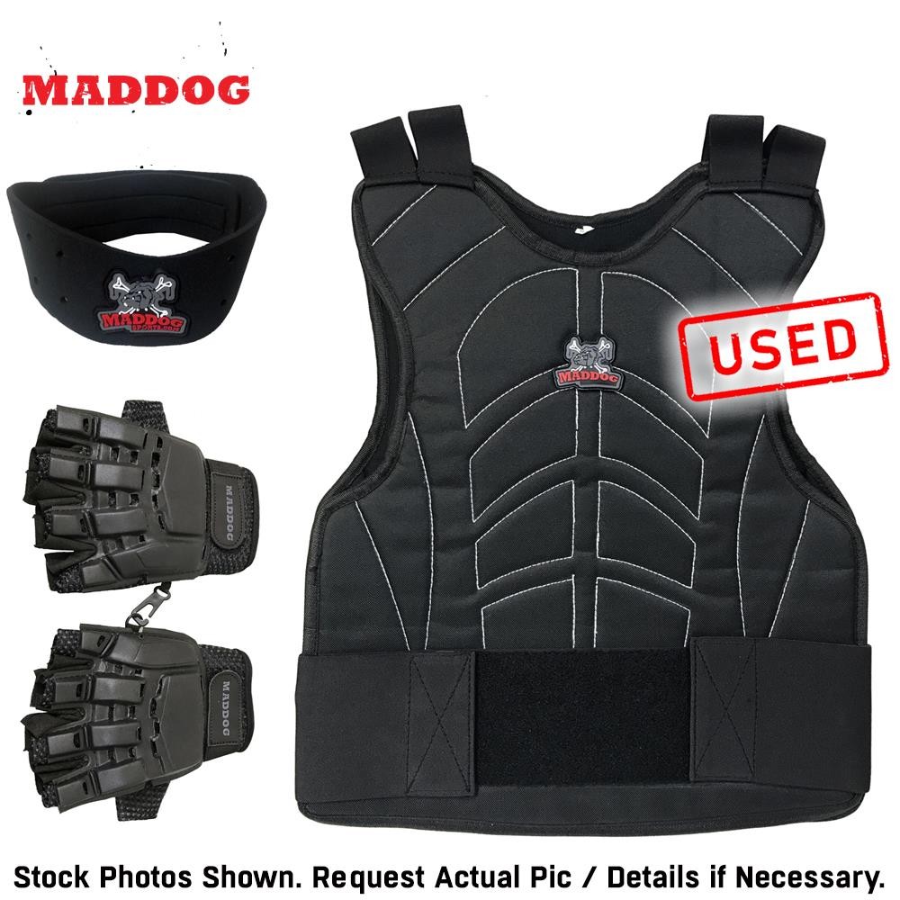 CLEARANCE USED Maddog Paintball Airsoft Protective Combo Black Small Medium