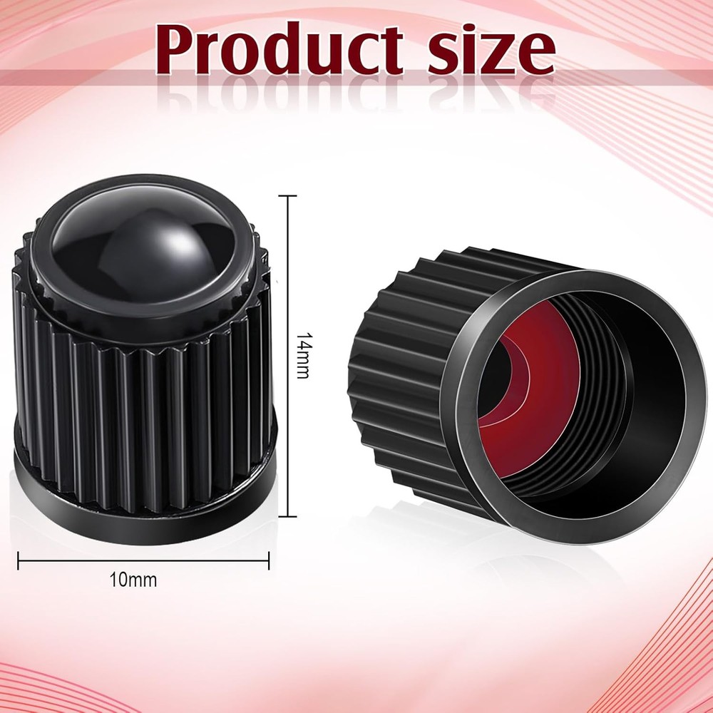Plastic Tire Valve Stem Caps 20pc Black