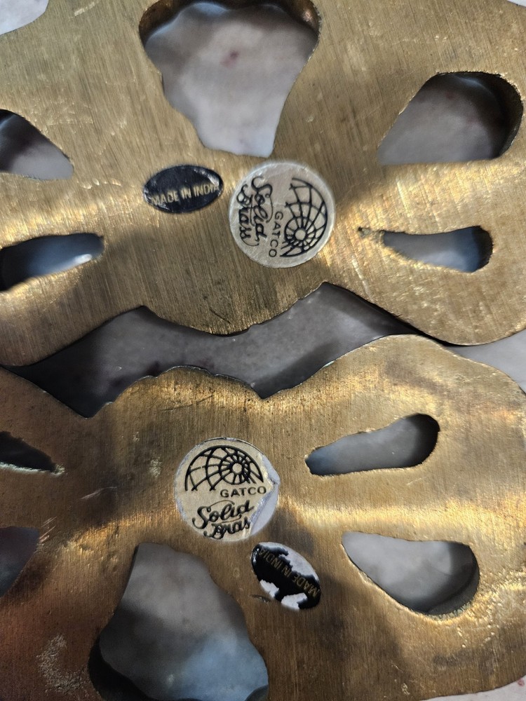 Pair of Gatco, Solid Brass Bow Wall Appliqué