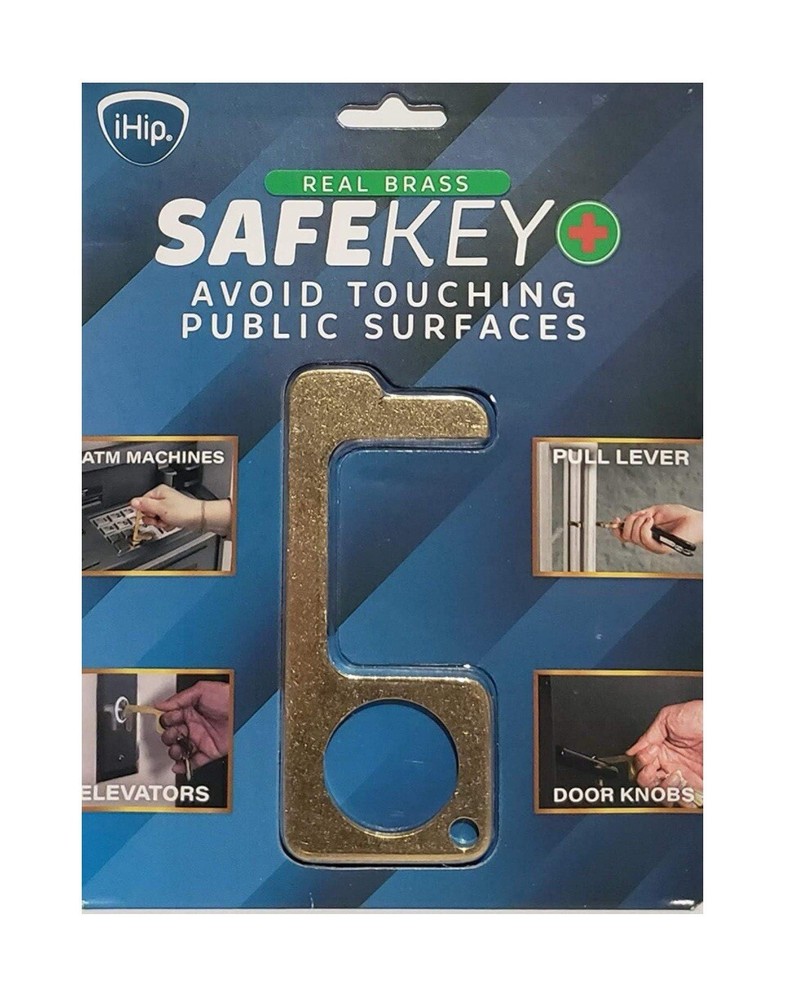 iHip Real Brass SafeKey - Avoid Touching Public Surfaces