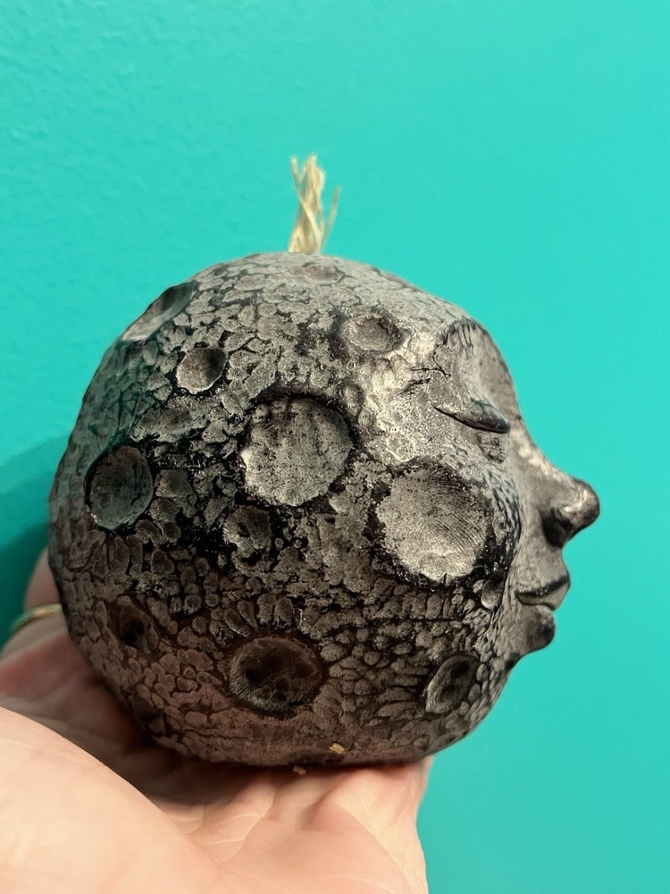 Sleeping Moon Face Candle Vintage hand made