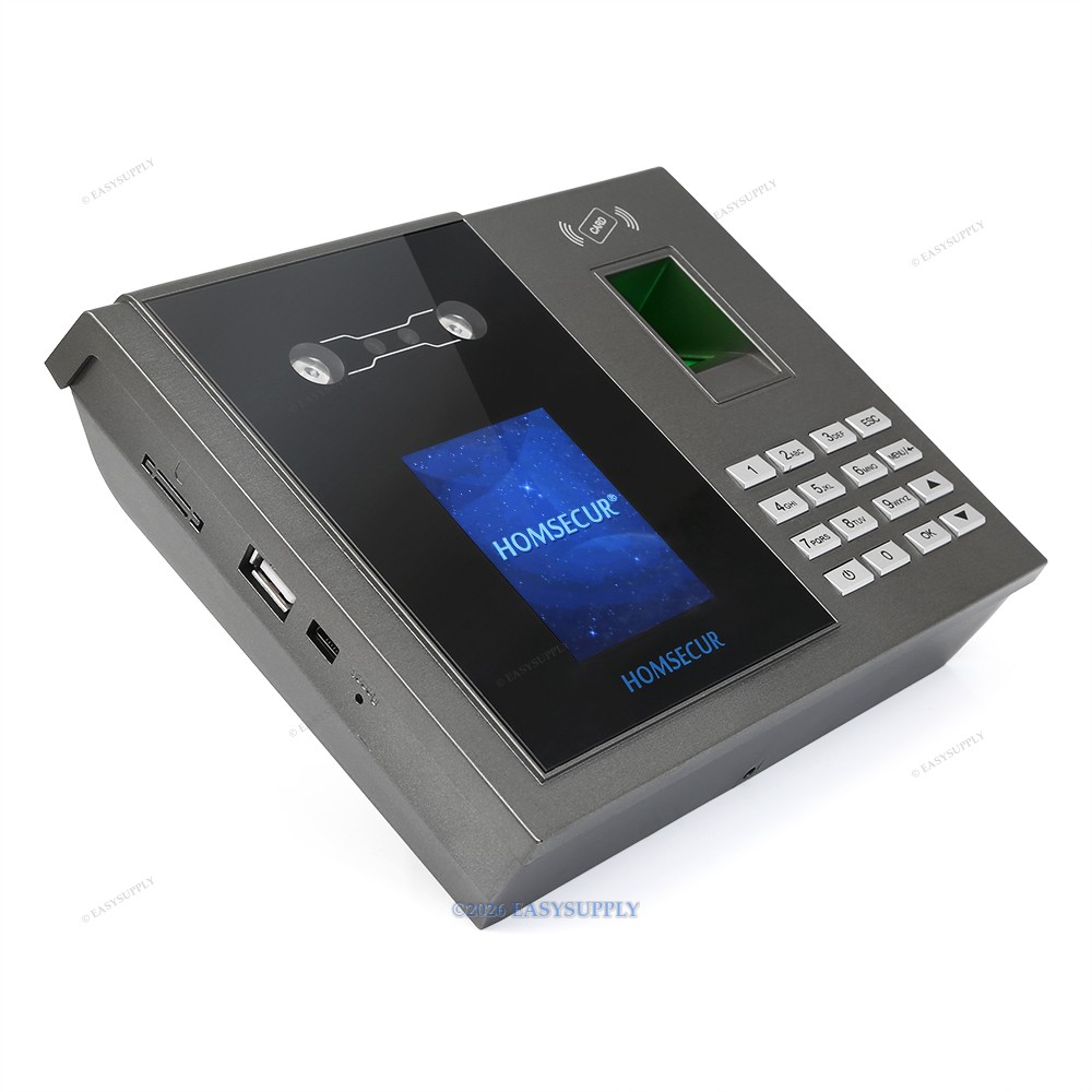 HOMSECUR Biometric Face Fingerprint Attendance Time Clock With RFID Reader+WiFi