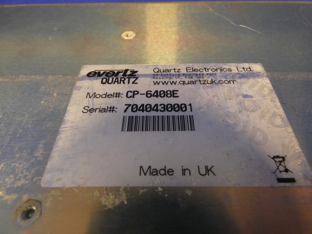 Evertz CP-6408E Quartz Router Control Panel