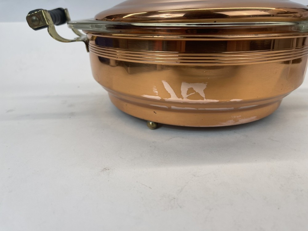 Vintage 1950s CopperCraft Guild Copper Buffet Casserole Pyrex Insert