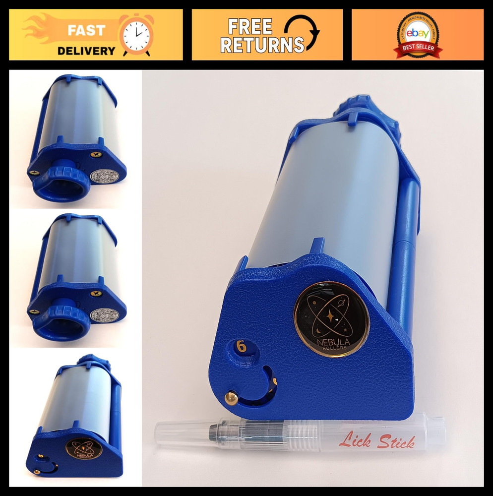 King Size Rolling Machine 110mm - Adjustable 6mm-11mm Dial, Blue, Easy Use