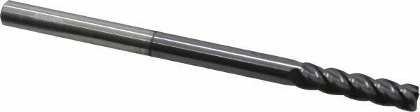 Accupro 1/4" Diam 4 Flute Single End Solid Carbide 0.02" Corner Radius End Mi...