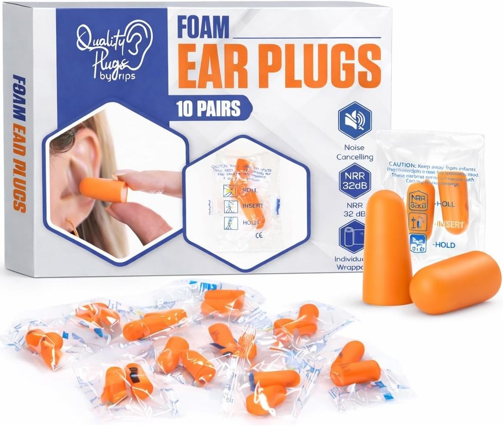 Quality Fo Ear Plugs 10 Pair - 32dB Soft Fo Earplugs for Sleeping