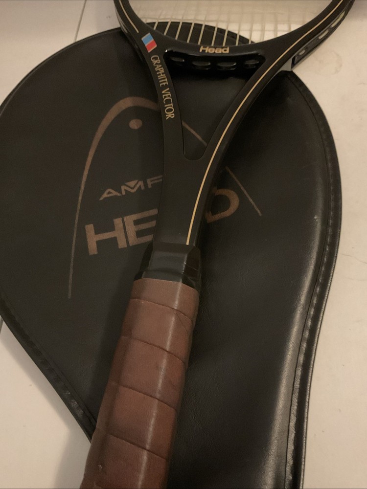 Vintage Tennis Racket HEAD AMF Graphite Vector With Cover EUC