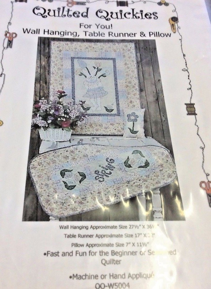 FOR YOU WALL HANGING, TABLE RUNNER & PILLOW PATTERN BY QUILTED QUICKIES