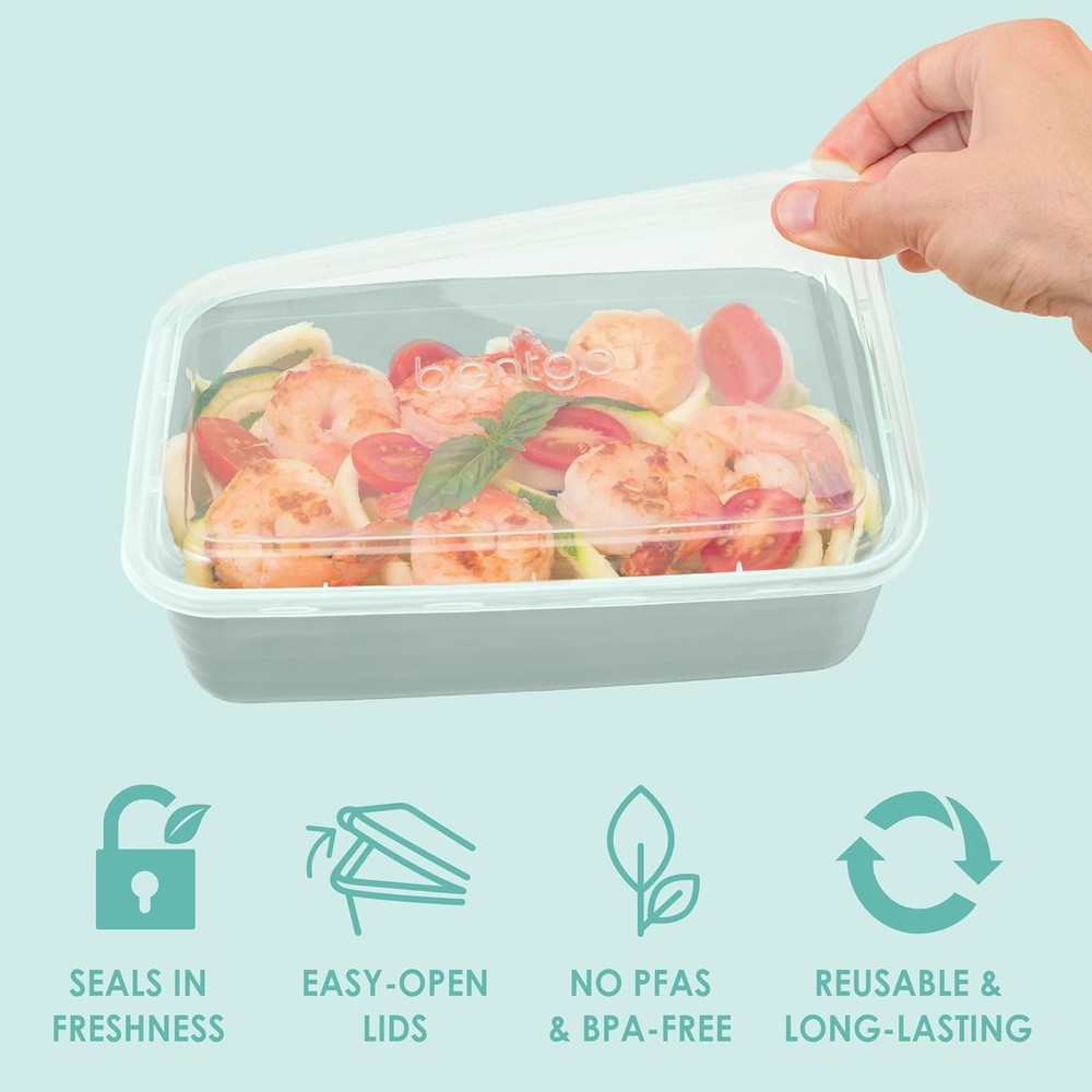 Durable Mint Meal Prep Containers - 20-Piece BPA-Free Set, Stackable & Safe