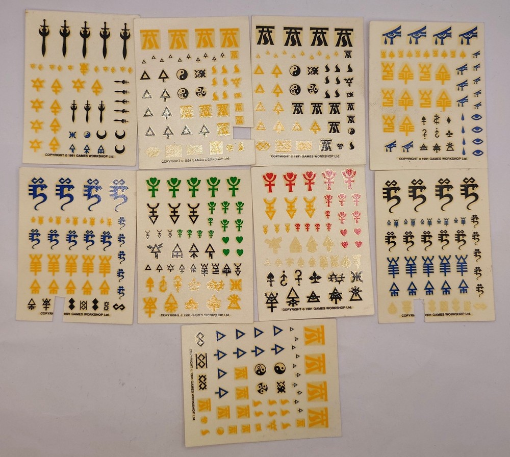 Warhammer 40k Transfer sheets Eldar 1990s