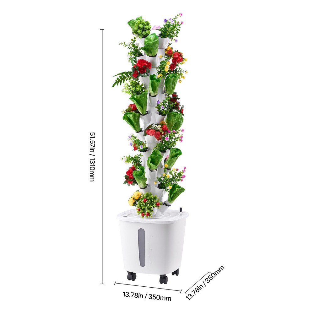Hydroponic Growing System with Wheel 50 Pods Indoor Hydroponic Tower