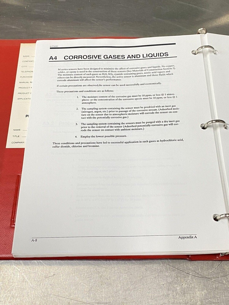 Panametrics Hygrometers Panadry - Users Guide / Instructions Manual