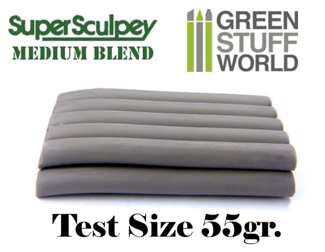 Super Sculpey Medium Blend - 55 gr - Polymer clay sculpting putty - TEST FORMAT
