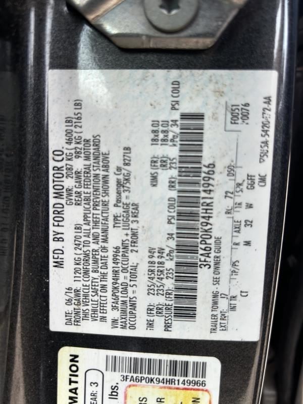 FUSION 2017 High Mounted Stop Light 104591175