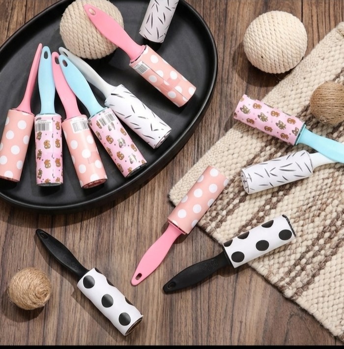 8-Pack Mini Travel Lint Rollers Bulk Value Bundle Cute Patterns