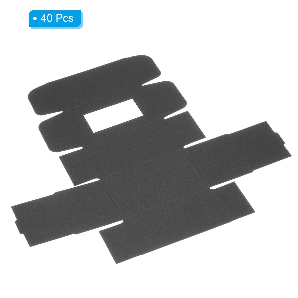 40PACK 3.9"x2.4"x2" Paper Soap Box with Window Soap Boxes Rectangle Black