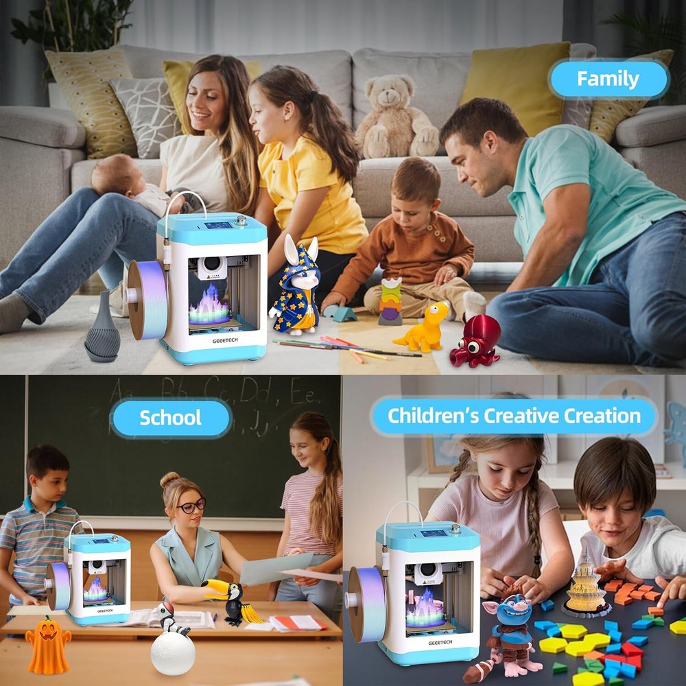 Geeetech M1 Mini 3D Printer Mini Size Multiple Functions Printer Gift for kids