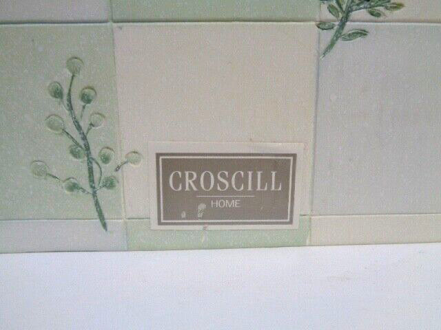 Tissue Cover Box Rainier Square Hand-Painted Foliage Pattern 6" Tall Croscill