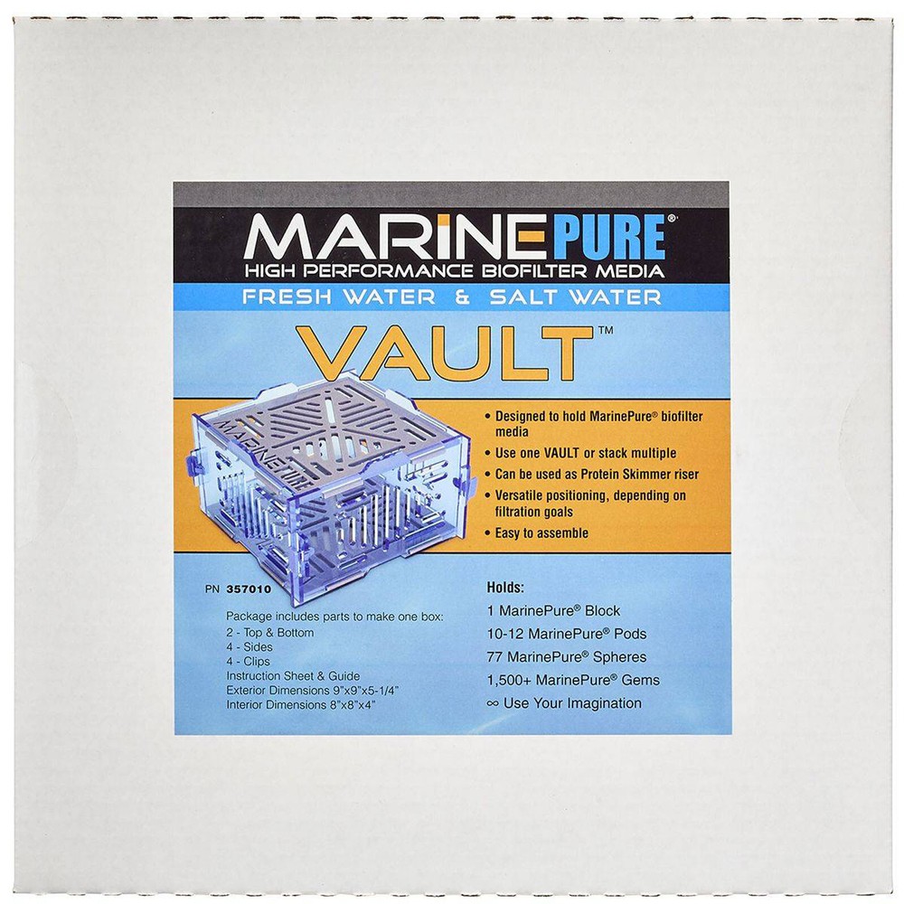 MarinePure VAULT Protects Marine Pure Bio Filter Media Versatile Stackable