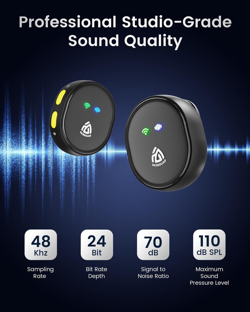 Wireless Lavalier Microphone for iPhone 15/16/17 & Android, Mini Microphone w...