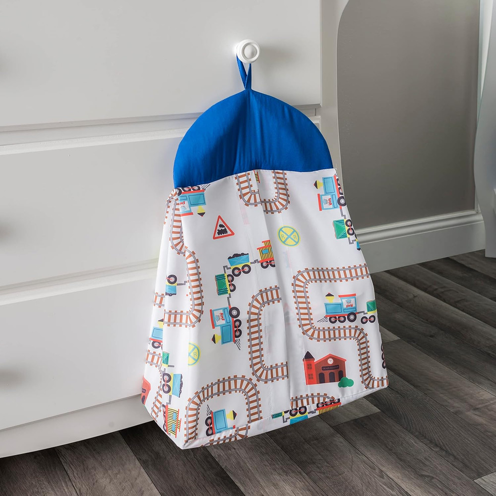 4 Piece Boys Crib Bedding Set - Choo Choo Train - Includes Quilt, Fitted Sheet,