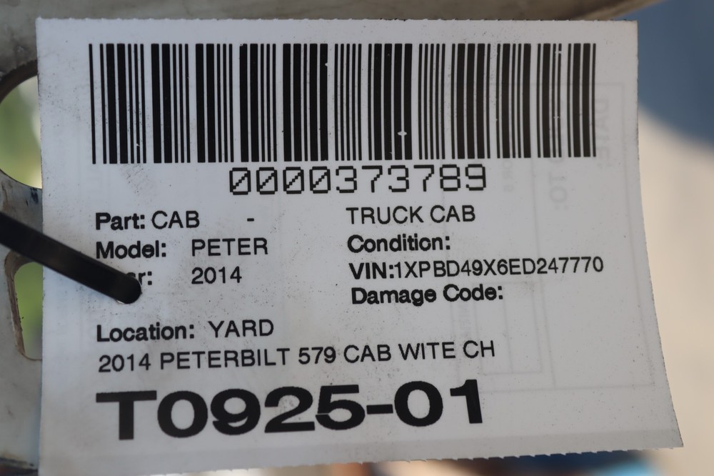 2013-2020 PETERBILT 579 TRUCK CAB FRAME WHITE OEM